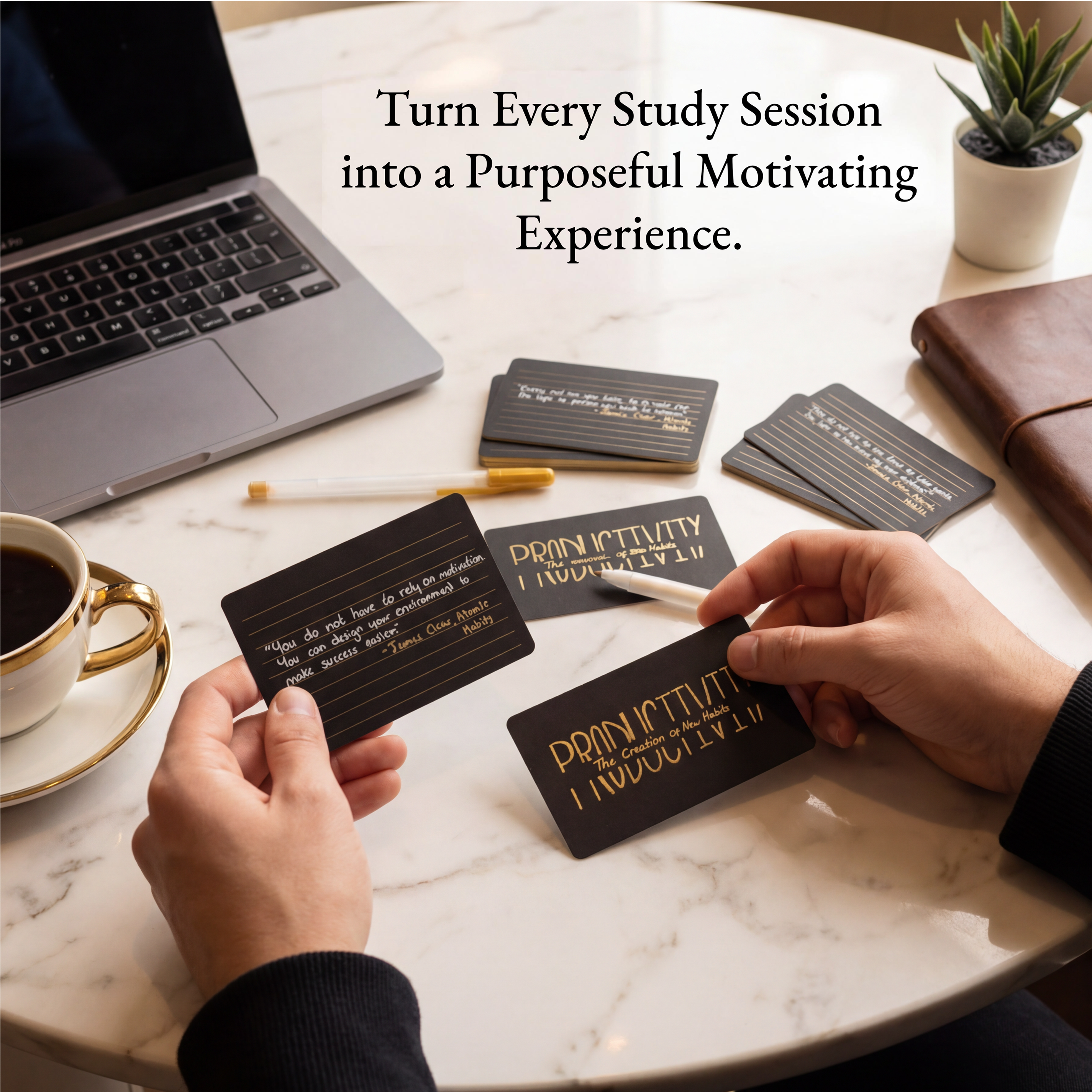 Black & Gold Revision Cards 3x5" - 150 Pcs